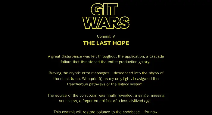 Typographic Git Wars Programming Parody Graphic for Developers