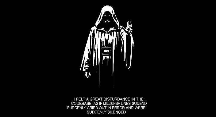 Minimalist Silhouette Darth Vader Programmer Quote T-Shirt