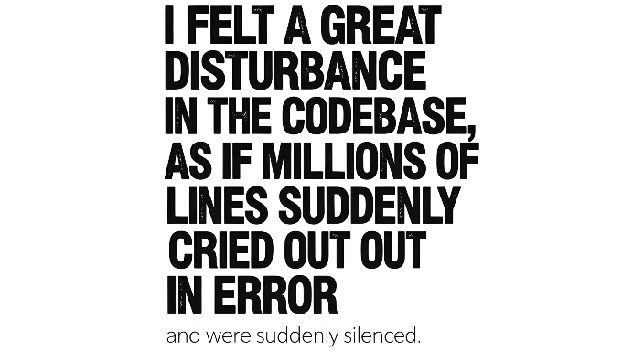 Distressed Typography Codebase Disturbance Quote Graphic for Programmers - landscape - width: 5632px, height: 3072px