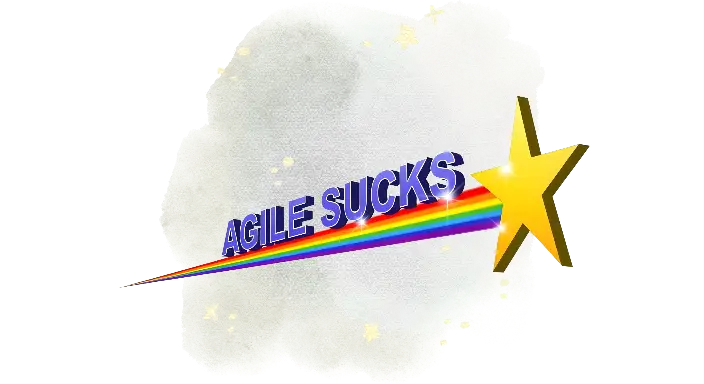 Agile Sucks Early Internet 3D Text Rainbow Star Graphic - landscape - width: 5632px, height: 3072px