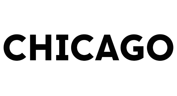 Minimalist Chicago Text Graphic with Subtle Embossed Effect - landscape - width: 5632px, height: 3072px
