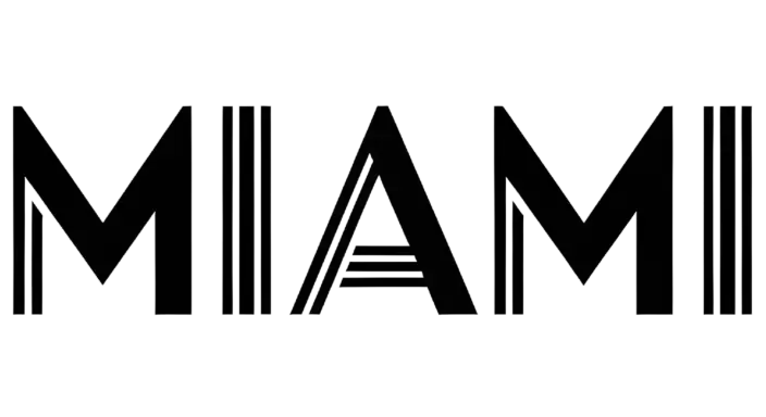 Minimalist Modern Geometric MIAMI Text Logo for Urban Lifestyle Brands - landscape - width: 5632px, height: 3072px