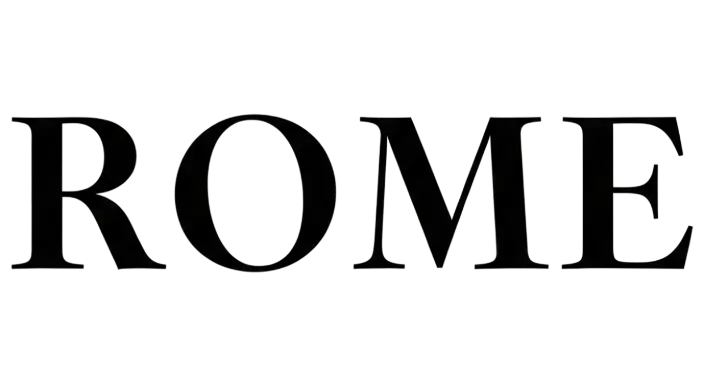 Subtle 3D ROME Typography Logo Design for Sophisticated Brands - landscape - width: 5632px, height: 3072px