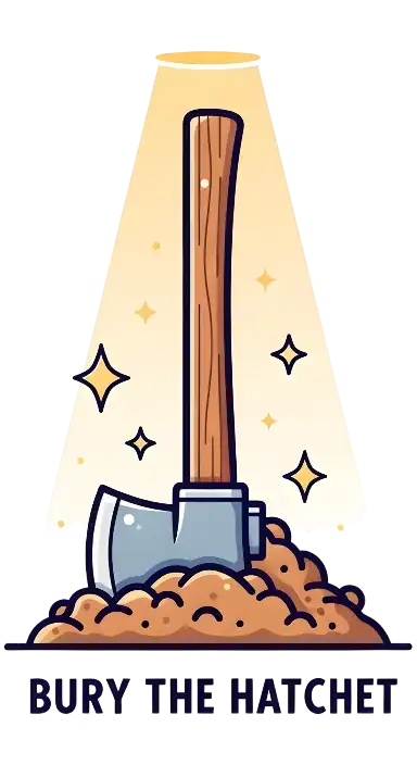 Cartoon Axe Buried in Dirt Glowing Light Illustration - portrait - width: 3072px, height: 5632px