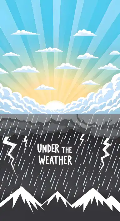 Cartoon Contrasting Weather Idiom Educational Graphic - portrait - width: 3072px, height: 5632px