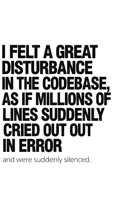 Distressed Typography Codebase Disturbance Quote Graphic for Programmers - portrait - width: 3072px, height: 5632px