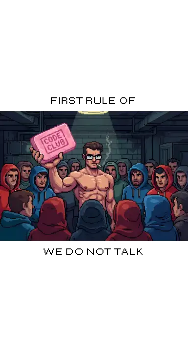 Pixel Art Code Club Soap Muscular Man Retro Gaming Graphic - portrait - width: 3072px, height: 5632px