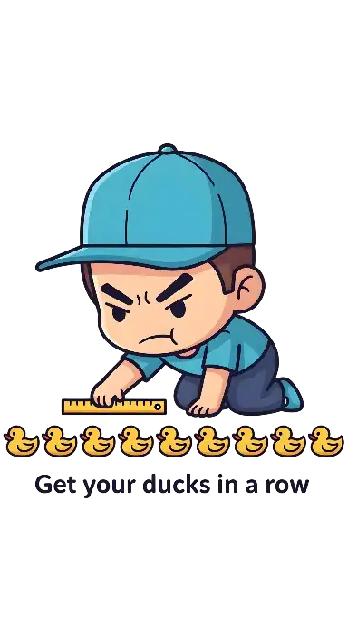 Chibi Cartoon Boy Measuring Ducks Organizational Sticker - portrait - width: 3072px, height: 5632px