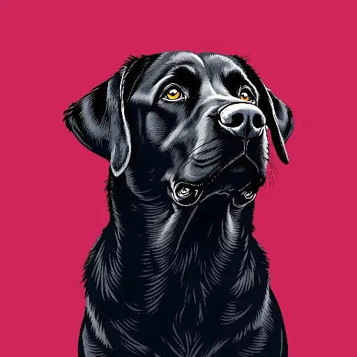 Bold Illustration of a Black Labrador Retriever