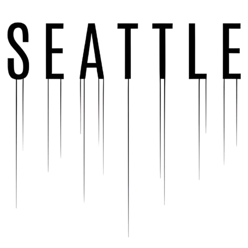 Digital Glitch Seattle Dripping Text Art Surf Cap