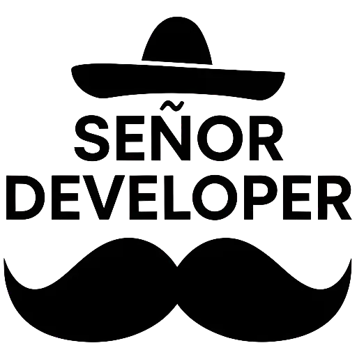 Señor Developer Sombrero Mustache Graphic for Programmer Humor