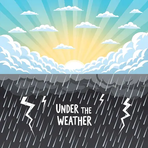 Cartoon Contrasting Weather Idiom Low Profile Baseball Cap