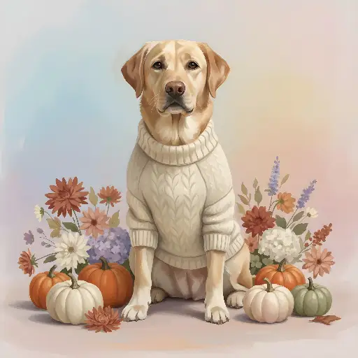 Illustrative Labrador Sweater Autumn Print for Cozy Dog Lovers