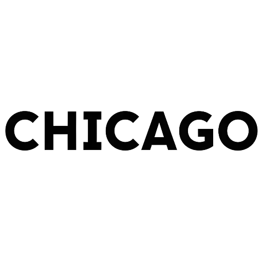 Minimalist Chicago Text Graphic with Subtle Embossed Effect