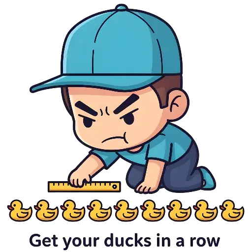 Chibi Boy Ducks In A Row Low Profile Baseball Cap