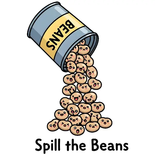 Spill the Beans Cartoon Illustration Low Profile Baseball Cap