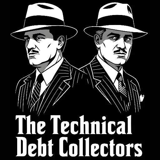 Vintage Gangster Style Technical Debt Collectors Graphic for Developers