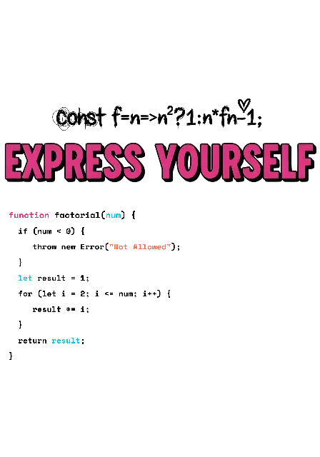 Bold Typographic EXPRESS YOURSELF Graphic for Self-Expression - traditional - width: 3584px, height: 5120px