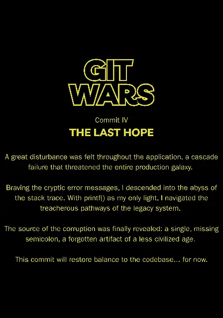 Typographic Git Wars Programming Parody Graphic for Developers - traditional - width: 3584px, height: 5120px