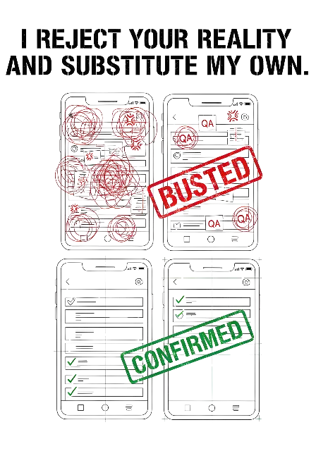 Reject Reality Quote Digital UI/UX Grunge Data Validation Graphic - traditional - width: 3584px, height: 5120px