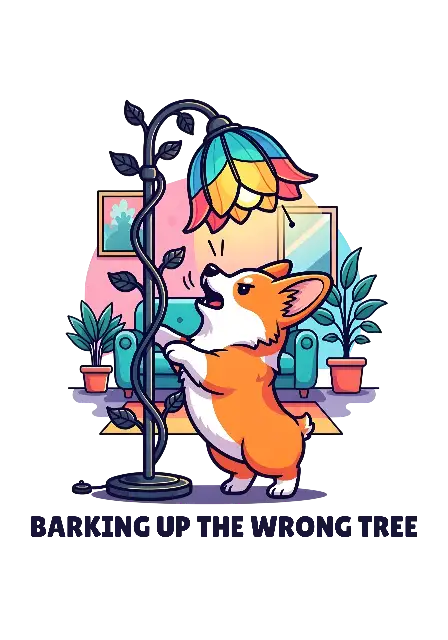 Cartoon Corgi Barking Floor Lamp Illustration for Dog Lovers - traditional - width: 3584px, height: 5120px