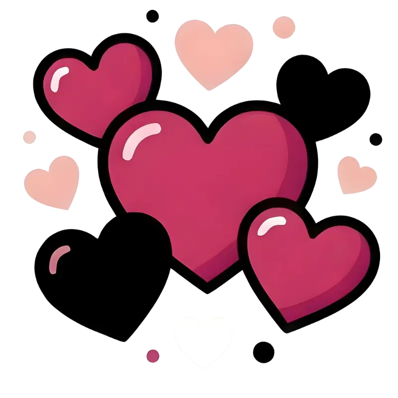 Glossy Heart Cluster Illustration