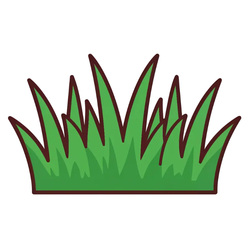 Simple Line Art Green Grass with Varying Blade Heights