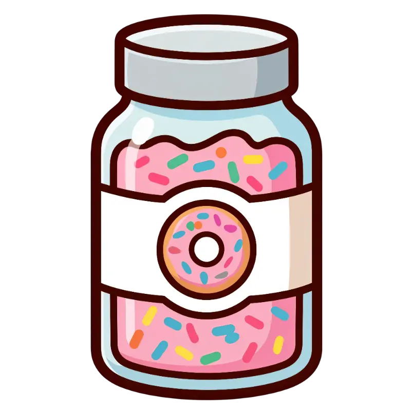 Cute Colorful Sprinkles Jar with Donut