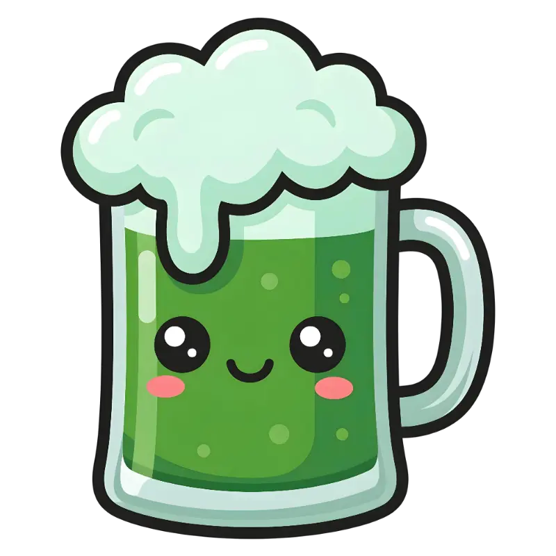 Playful St. Patrick's Green Beer Character