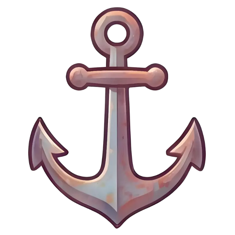 Cartoon Distressed Anchor with Rusty Texture