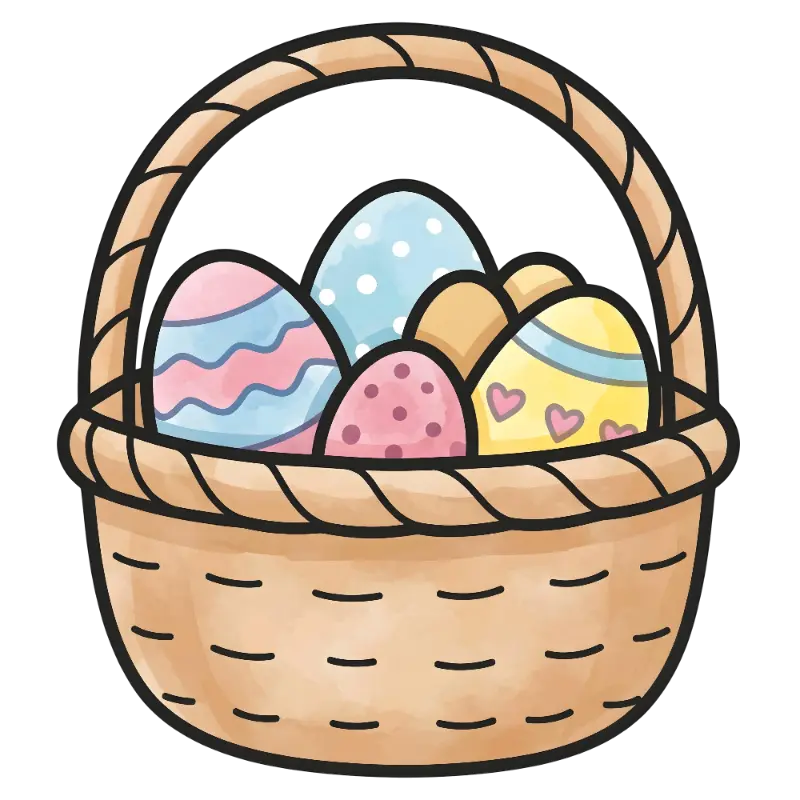 Cheerful Polka Dot Easter Eggs in Basket