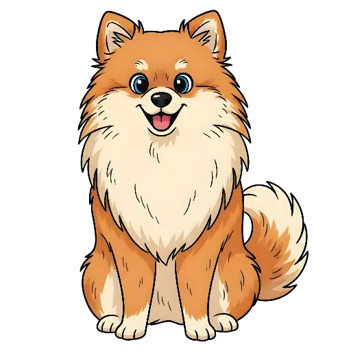 Cute Cartoon Pomeranian Dog Illustration for Pet Lovers