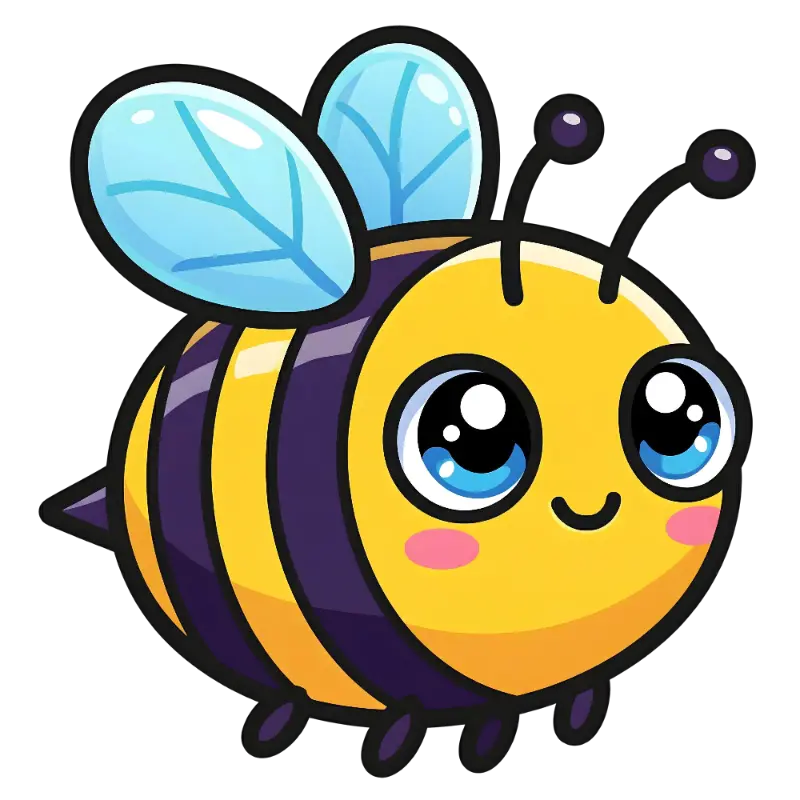 Cute Kawaii Bee with Big Eyes