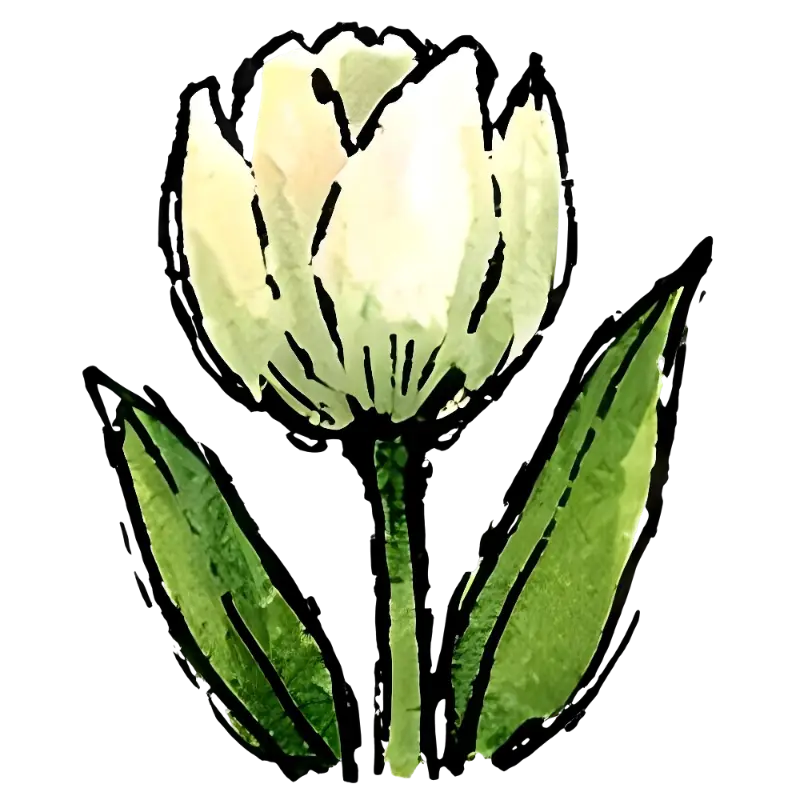 Watercolor Green Tulip Botanical Print for Natural Home Decor