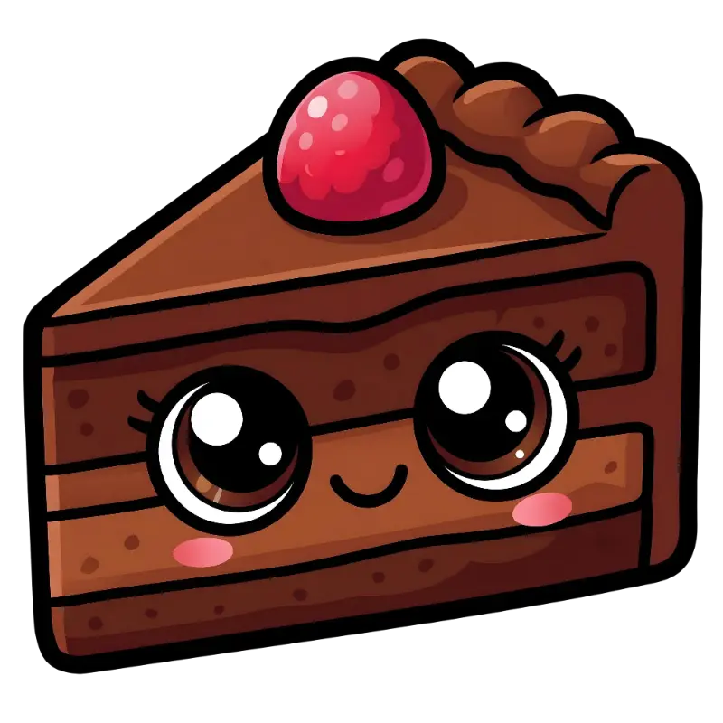 Playful Cartoon Chocolate Cake with Large Expressive Eyes
