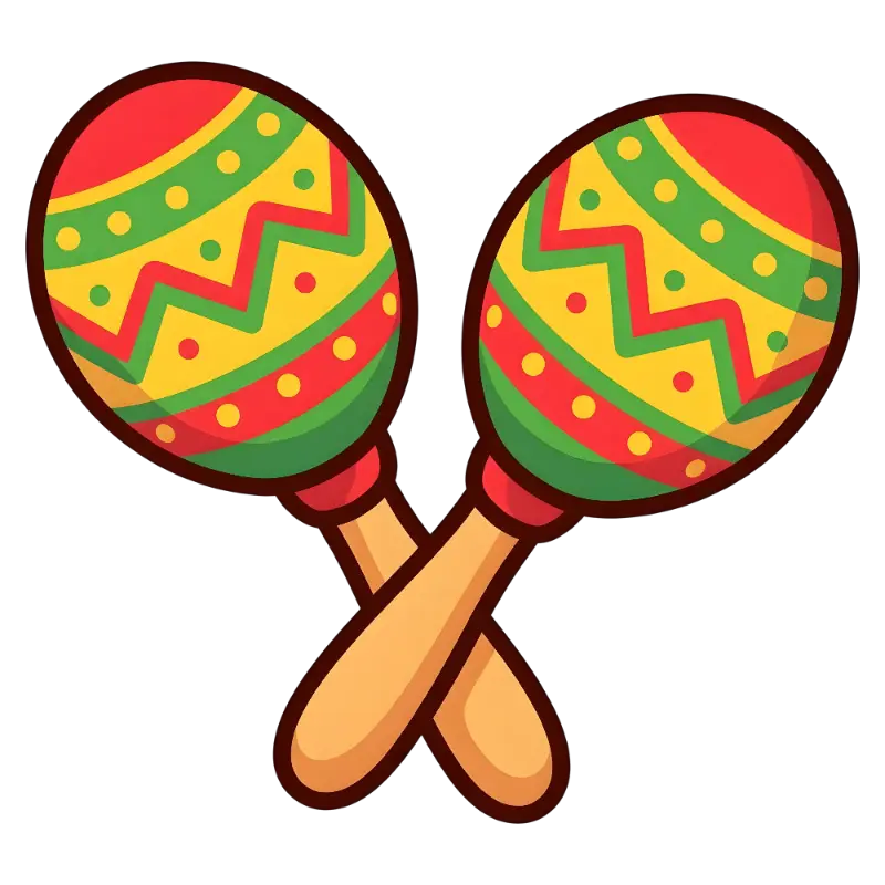 Bright Colorful Maracas Illustration Kiss Cut Sticker