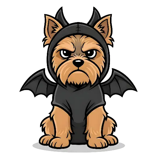 Grumpy Dog in Devil Bat Costume Custom Kiss-Cut Stickers