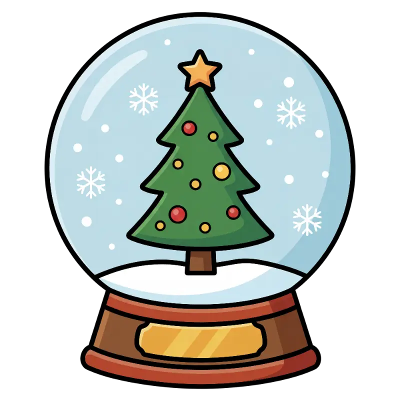 Cute Holiday Snow Globe with a Star Topped Christmas Tree
