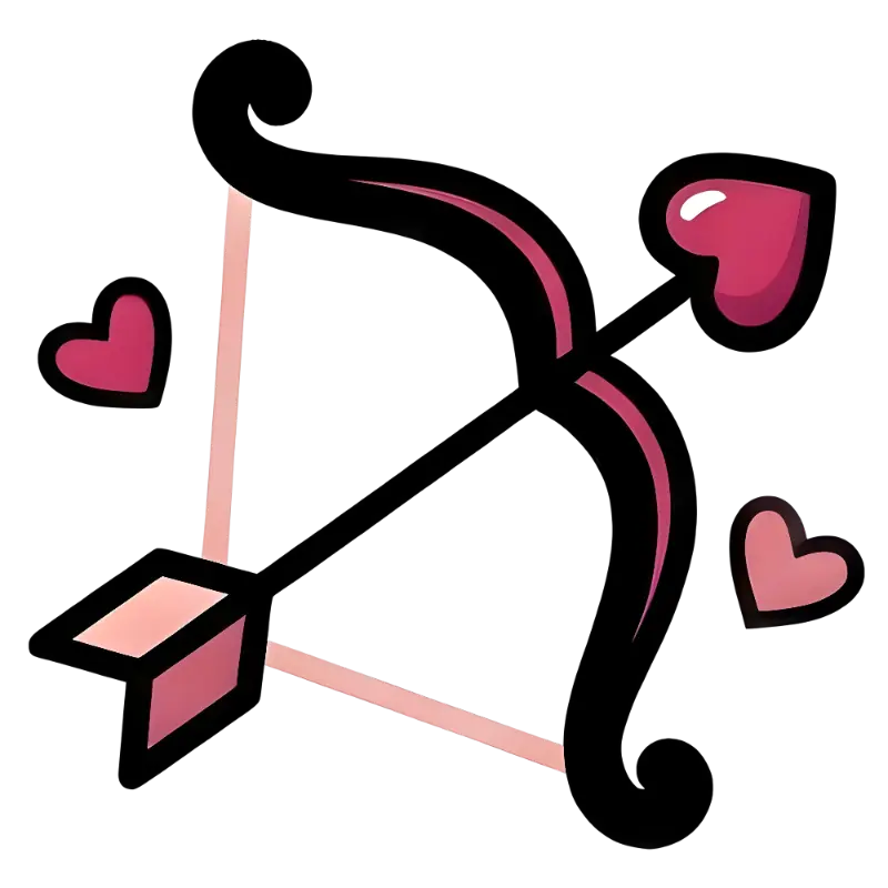 Cute Cartoon Cupid Bow and Arrow