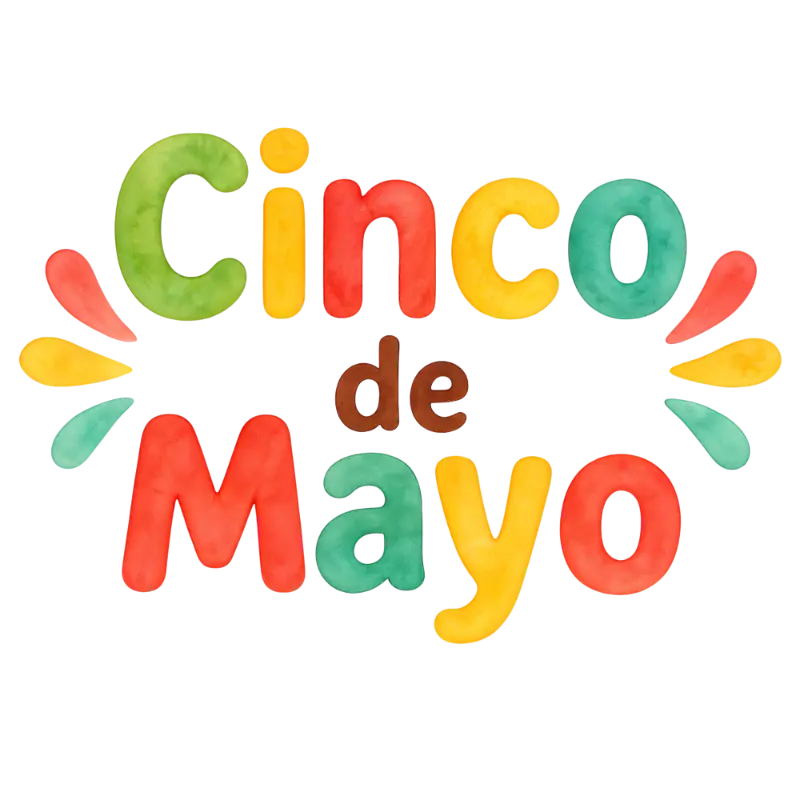 Festive Cinco de Mayo Watercolor Splash Lettering