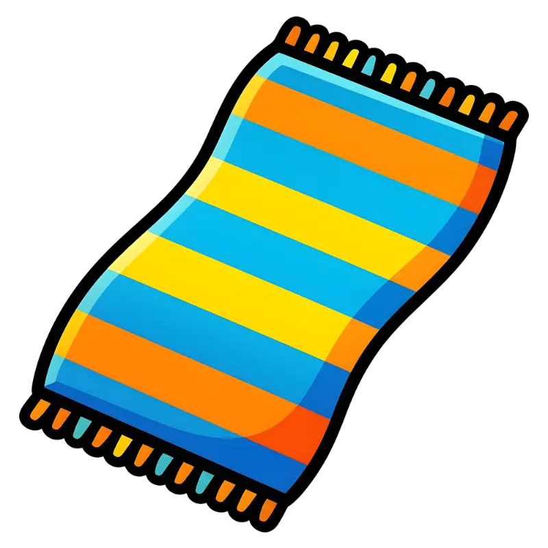 Bright Playful Striped Beach Towel with Gradient Shading