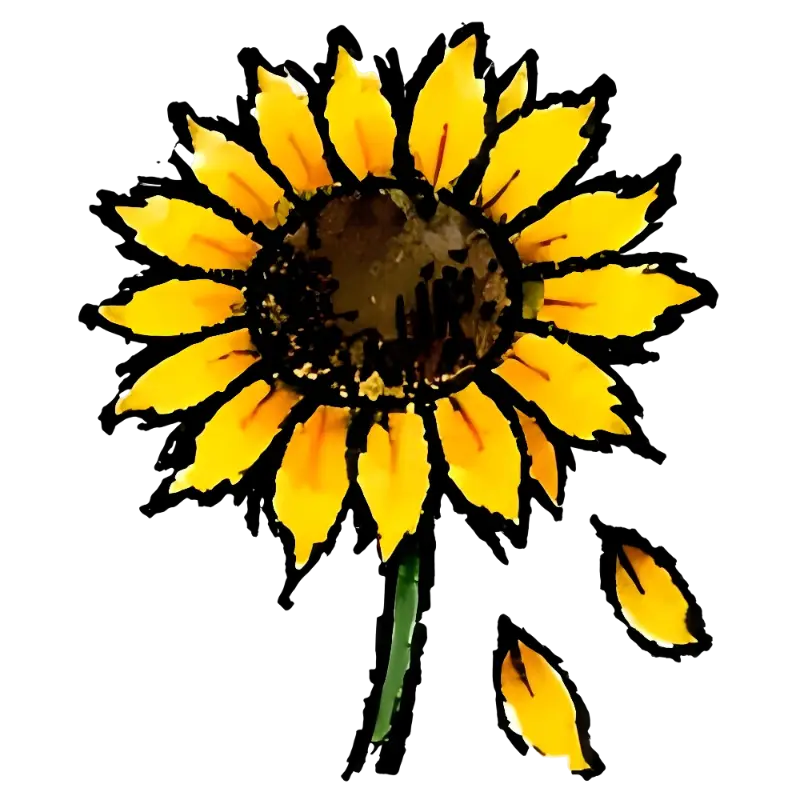 Watercolor Sunflower Art Print: Cheerful Hand-Drawn Floral Graphic