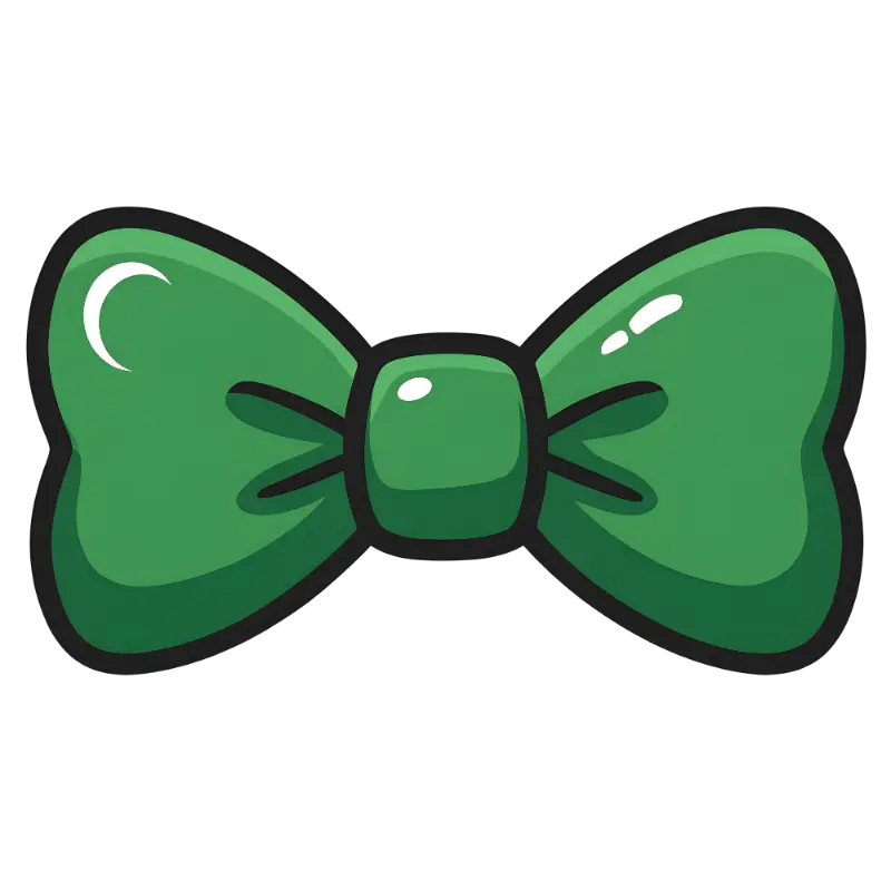 Cute Green Bow Tie Illustration