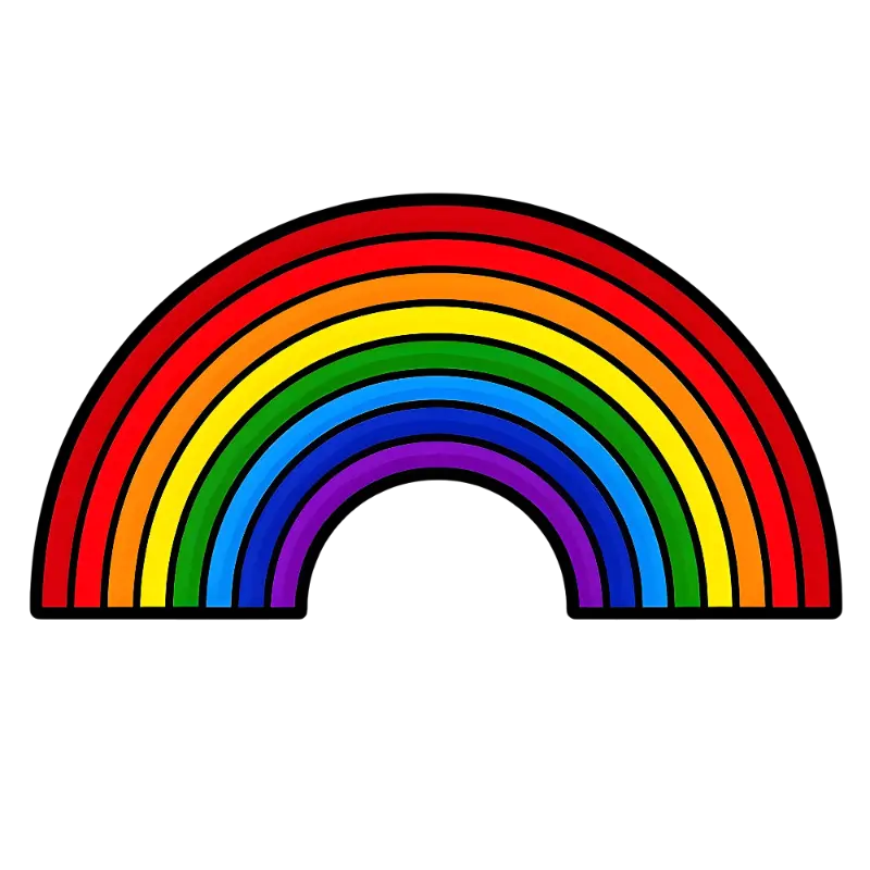 Flat Design Spectrum Rainbow in a Clean Semi-Circle Shape