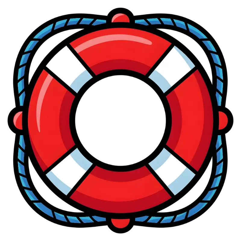 Bold Line Art Nautical Life Ring