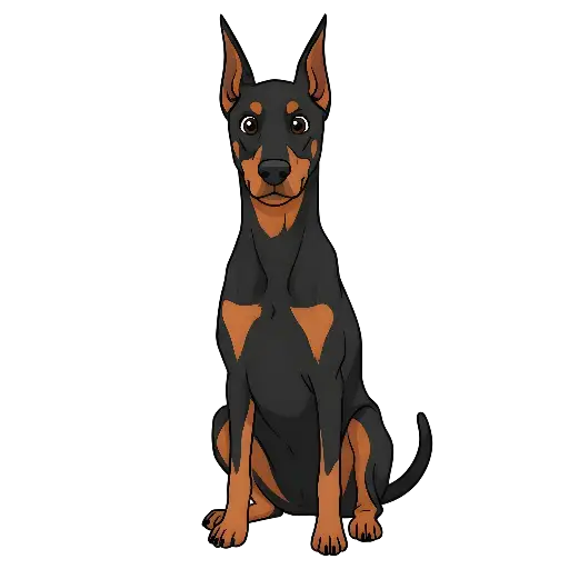 Cartoon Doberman Dog Illustration for Pet Enthusiasts