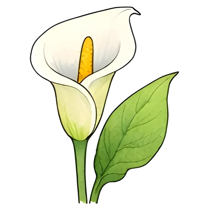Calla Lily Botanical Illustration Graphic in Watercolor Style