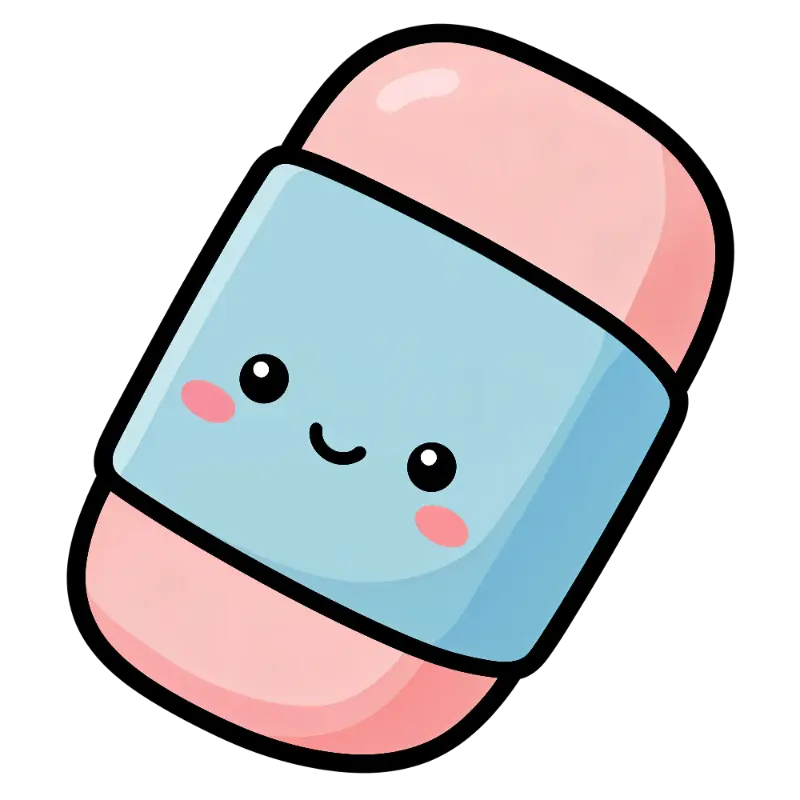 Kawaii Pink and Blue Eraser Character
