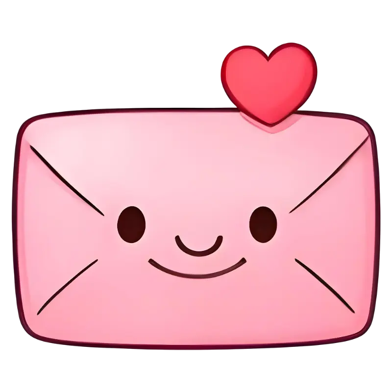 Kawaii Cartoon Cute Envelope Emoji for Social Media and Messaging