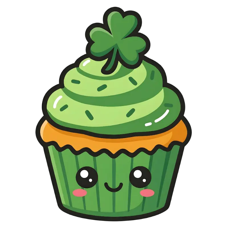 Smiling St Patrick's Day Cupcake Festive Art